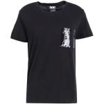 Camisetas negras de algodón de manga corta manga corta con cuello redondo de punto DKNY con lentejuelas talla XS para mujer 