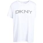 Camisetas blancas de algodón de manga corta manga corta con cuello redondo de punto DKNY talla XS para mujer 
