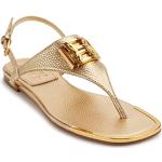Sandalias doradas de goma de cuero de primavera DKNY para mujer 
