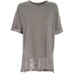 Camisetas grises de algodón de algodón  rebajadas informales con logo DKNY talla L para mujer 
