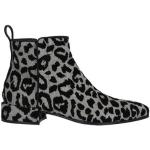 Botines plateado de terciopelo de leopardo con tacón cuadrado leopardo Dolce & Gabbana talla 37 para mujer 