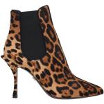 Botines negros de cuero de leopardo con tacón de aguja leopardo Dolce & Gabbana talla 39 para mujer 