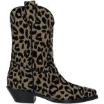 Botines de terciopelo de leopardo con tacón cubano leopardo Dolce & Gabbana talla 38 para mujer 