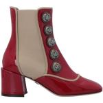 Botines chelsea rojos de poliester con tacón cuadrado lacado Dolce & Gabbana talla 38 para mujer 
