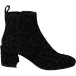 Botas negras de cuero de piel  rebajadas con cremallera leopardo Dolce & Gabbana talla 36,5 para mujer 