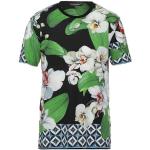 Camisetas negras de algodón de manga corta manga corta con cuello redondo con logo Dolce & Gabbana con motivo de flores talla XS para hombre 