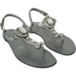 Sandalias grises de piel de cordero de cuero rebajadas Dolce & Gabbana talla 37,5 para mujer 