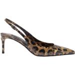 Zapatos destalonados marrones de piel rebajados con tacón de 5 a 7cm leopardo Dolce & Gabbana talla 36 para mujer 
