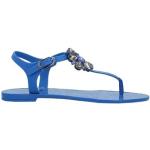Sandalias azul marino de goma de tiras lacado Dolce & Gabbana talla 38 para mujer 