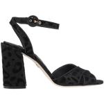 Sandalias negras de terciopelo de tacón con hebilla Dolce & Gabbana talla 37 para mujer 
