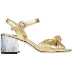 Sandalias doradas de cuero de cuero Dolce & Gabbana talla 38,5 para mujer 
