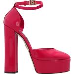 Zapatos rosas de cuero con plataforma de punta redonda Dolce & Gabbana talla 35 para mujer 