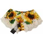 Shorts amarillos de algodón rebajados de encaje Dolce & Gabbana con motivo de girasol talla XL para mujer 