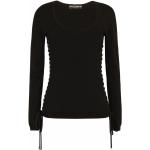 Jerséis negros de punto rebajados con cuello redondo de punto Dolce & Gabbana talla XS para mujer 