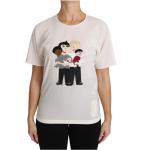 Camisetas blancas de seda de manga corta rebajadas manga corta con cuello redondo Dolce & Gabbana talla L para mujer 