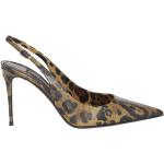 Zapatos destalonados marrones de cuero rebajados con tacón más de 9cm Dolce & Gabbana talla 35 para mujer 