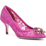 Zapatos morados de cuero de tacón con logo Dolce & Gabbana talla 37 para mujer 