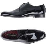 Zapatos negros de goma con puntera redonda con tacón cuadrado formales lacado Dolce & Gabbana talla 40,5 para hombre 