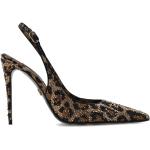 Zapatos destalonados marrones de tela leopardo Dolce & Gabbana talla 37,5 para mujer 