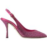 Zapatos destalonados rosas de cuero rebajados Dolce & Gabbana talla 38,5 para mujer 