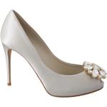 Zapatos peep toe blancos de cuero rebajados de punta abierta Dolce & Gabbana talla 36 para mujer 