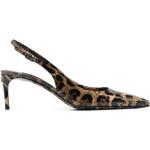 Zapatos destalonados marrones de cuero rebajados formales con logo Dolce & Gabbana talla 36 para mujer 