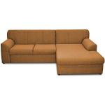 DOMO. collection Sofá esquinero, Moderno sofá en Forma de L, pequeño rincón Acolchado con función de Dormir, Dorado, 245 x 155
