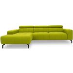 Sofás verdes de poliuretano de tela con reposacabezas ajustable modernos acolchados 