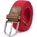 Cinturones elásticos rojos de poliester trenzados DonDon con trenzado Talla Única para hombre 