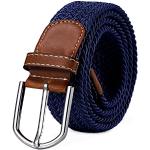 Cinturones elásticos azul marino de poliester trenzados DonDon con trenzado Talla Única para hombre 