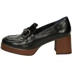Dorking - Zapato mocasín con tacón Ancho de 7cm,Plataforma de 2cm, de Piel,Adorno Cadena,Negro, para: Mujer Color: Negro Talla:39