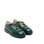 Zapatos verdes de goma con cordones con cordones formales con logo Gucci con flecos talla 20 para mujer 