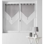 Douceur DIntérieur - 1620383, cortina con lazo y trabillas, 2 x 60 x 90 cm, gasa bicolor, velo bicolor, blanco/gris