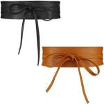 Cinturones elásticos negros de cuero vintage para mujer 