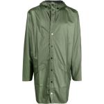 Abrigos verdes de poliester con capucha  manga larga impermeables Rains de materiales sostenibles para mujer 