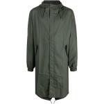 Abrigos verdes de poliester con capucha  manga larga impermeables Rains de materiales sostenibles para mujer 