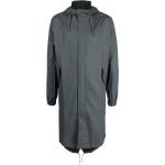 Abrigos grises de poliester con capucha  manga larga impermeables Rains talla XS de materiales sostenibles para mujer 