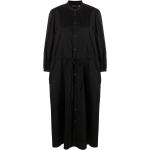 Vestidos negros de algodón de manga larga manga larga Ralph Lauren Polo Ralph Lauren fruncido talla XXS para mujer 