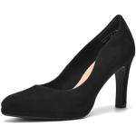 Zapatos negros de ante con plataforma rebajados de punta puntiaguda con tacón más de 9cm Dream Pairs talla 37 para mujer 