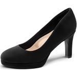 Zapatos negros con plataforma de punta redonda con tacón de 7 a 9cm formales acolchados Dream Pairs talla 40 para mujer 