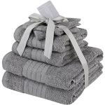 Juegos de toallas grises de algodón lavable a máquina 70x115 en pack de 6 piezas 