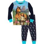 Pijamas infantiles azul marino floreados Dreamworks para niña 
