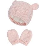 Gorros rosas de algodón de lana infantiles rebajados de punto Recién Nacido para bebé 
