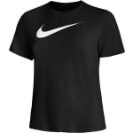 Tops deportivos negros de poliester manga corta con cuello redondo informales con logo Nike Dri-Fit talla L para mujer 