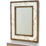 Espejos marrones de madera de pared floreados DRW 