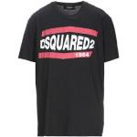 Camisetas negras de algodón de manga corta rebajadas manga corta con cuello redondo con logo Dsquared2 talla XS para hombre 