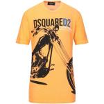 Camisetas naranja de algodón de manga corta rebajadas manga corta con cuello redondo con logo Dsquared2 talla XS para hombre 