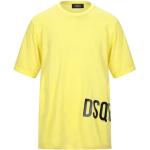 Camisetas amarillas de algodón de manga corta rebajadas manga corta con cuello redondo con logo Dsquared2 talla XS para hombre 