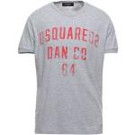 Camisetas grises de algodón de manga corta manga corta con cuello redondo con logo Dsquared2 talla XS para hombre 