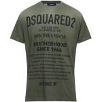 Camisetas verde militar de algodón de manga corta manga corta con cuello redondo militares con logo Dsquared2 talla XS para hombre 